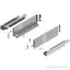 Legrabox Drawer System | 16", K Height, 5-1/16", 125lb Capacity Full-Extension with BLUMOTION, Stainless Steel | 770K40S0I