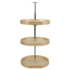 Rev-A-Shelf Lazy Daisy Banded Wood D-Shape Sets | 20", Description: 3 Shelf Set w/ 38"-46" Telescopic Post | LD4BW26320361