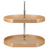Rev-A-Shelf Lazy Daisy Natural Wood D-Shape Sets | 28", 2 Shelf Set w/ 26"-31" Telescopic Post | LD4NW272281