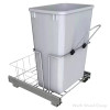 Rev-A-Shelf RUKD 14-1/2" Chrome Bottom Mount Waste Pullout with 1-32 Quart Grey Bin Standard, RUKD-1432RB-1 | RUKD1432RB1