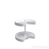 Rev-A-Shelf LD-2472 18" D White Polymer Kidney Shape Lazy Daisy Susan Independently Rotating, 2 Tray Set with Bottom Mount Hardware, LD-2472-18BM-11-1 | Ld Whi Btm | LD247218BM111