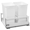 Rev-A-Shelf TWCSC Series Undermount Waste Container - No Servo-Drive | 15-1/2" (394 mm) W x 22-1/2" (569 mm) D x 19" (483 mm) H, Double 35 qt. for 18" Cabinet with Divider - No Servo-Driv | TWCSC18DM2