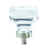 Amerock Glacio Series Clear/Satin Nickel 1-3/8 in (35 mm) L x 1-3/8 in (35 mm) W Knob, -BP36653CG10 | BP36653CG10