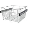 Rev-A-Shelf Steel 24"W x 12"D x 7"H Side Mount Chrome Closet Basket, CB | CB241207CR3
