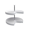Rev-A-Shelf LD-2942 28" D White Polymer Pie-Cut Lazy Daisy Wall Susan, Dependently Rotating  2 Tray Set with Hardware, LD | LD294228111
