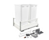 Rev-A-Shelf TWCSD 15" White Bottom Mount Waste Pullout with 2-50 Quart White Bins Soft-Close, TWCSD-1850DM-2 | TWCSD1850DM2
