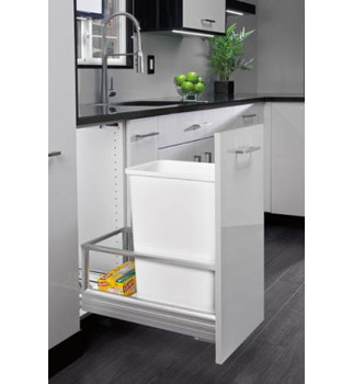 Rev-A-Shelf 5149 Single Bottom Mount Waste Containers - White