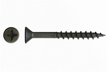 Flat Head #2 Phillips Drive Standard Point - black - #8 x 1-1/2"