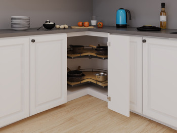 Rev-A-Shelf ''Traditional Door-Mount Pie-Cut 2-Shelf Polymer Lazy Susans  for Kitchen Base Corner Cabinets