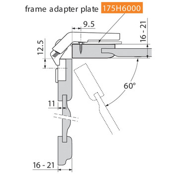 Clip Top 60˚ Bi-Fold Hinges
