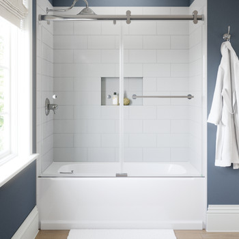 60" LuxeTrack Tub Door, Clear