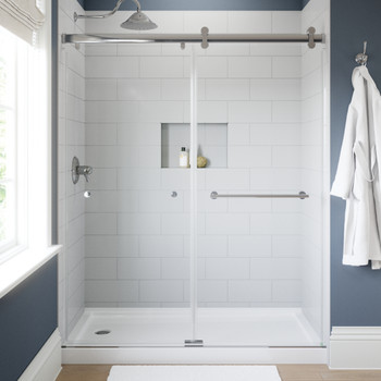 60" LuxeTrack Shower Door, Clear