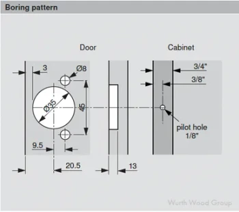 COMPACT BLUMOTION hinge, 1-1/2", 110°, with spring, mounting plate: for screwing on, boss: knock-in