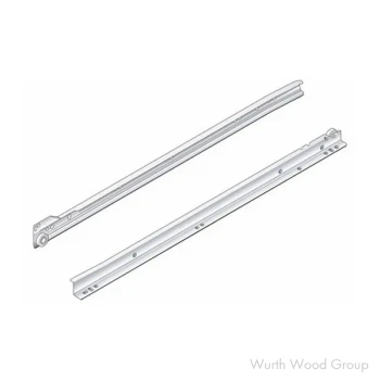 Pro Value Series 20" 3/4 Extension Self-Close Epoxy Coated Euro Slides PRO 50 Series, Unhanded Side Mount White  - 4000-20-1WT | 4000201WT