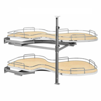 Rev-A-Shelf The Cloud 2-Tier Left Hand Blind Corner Kit for 18" Opening in Maple, Standard Slides, 5372-18-MP-L | 537218MPL