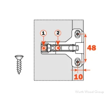 Clip-On Cam Adjustable Face Frame Mounting Plate, Nickel-Plated, Screw-On, 1mm | BAU3R19