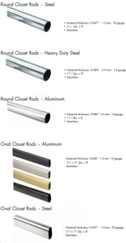 Pride Industrial Round Closet Steel Rod | Chrome | CR70CP