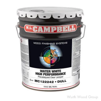 Hp Precat Water White Clear Dull, 5 Gallon - ML Campbell 0MC122242-20, 5 gallons | MC1222425