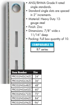 Pro Value Series PRO Single Standard - PROSSNGL | 72'' | PROSSNGL72ZC
