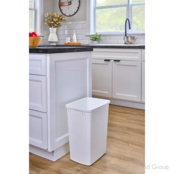 Rev-A-Shelf RV Series 35 quart White Trash Can, 14"W x 17-7/8"H x 10-1/4"D - RV-35-96, 96/BULK PALLET | RV3596