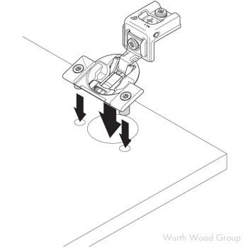 COMPACT BLUMOTION hinge, 1-5/16", 110°, with spring, mounting plate: for screwing on, boss: knock-in
