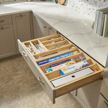 Rev-A-Shelf 4WTCD Series 34-1/2"W Maple Cutlery Drawer Soft-close Full extension Slides, Door Mount - 4WTCD-876HFLSC-1 | 4WTCD876HFLSC1