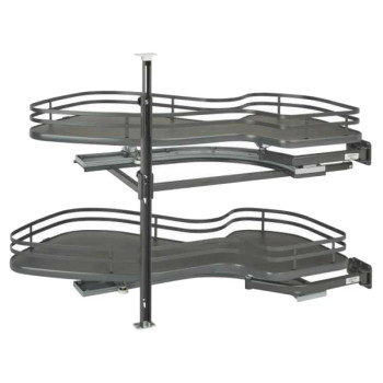 Rev-A-Shelf The Cloud 2-Tier Right Hand Blind Corner Kit for 15" Opening in Fog, Standard Slides, 5372-15-Fog-R | 537215FOGR