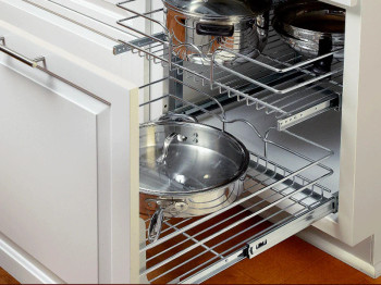 Rev-A-Shelf 5WB2 Chrome 14-3/4" 2-Shelf Pullout Organizer with Standard Slides, 5WB2-1522CR-1, 15"X22", 14-3/4"W x 22"D x 19"H | 5WB21522CR