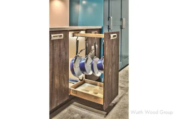 Glideware GLD Maple 6" Base Cabinet Pullout Organizer with Soft-Close Slides, GLD-W22-BC-7, 22" | GLDW22BC7