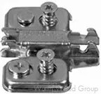Nexis 1-D Adjustable Wing Mounting Plate, 2-Point Fixing, Nickel-Plated, with Pre-Mounted Euro Screws, 0mm, 0mm Plate | GRF060073176236