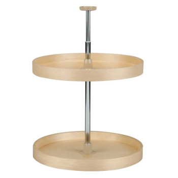 Rev-A-Shelf LD-4BW-062 20" D Banded Maple Full Circle Lazy Susan Independently Rotating, 2 Tray Set with Hardware, LD-4BW-062-20-1 | LD4BW062201