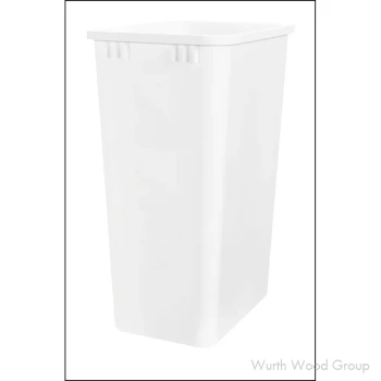 Rev-A-Shelf 5149 Series 12-1/8"Wx19-1/2"H Single White Bin 35 quart Bottom Mount Waste Container Pullout with Soft-close Full extension Slides, - 5149-15DM18-111, 60/BULK PALLET | RV5060