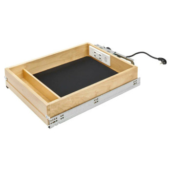 Rev-A-Shelf 4WCDB 16-1/2"W Maple Charging Drawer Soft-close Full extension Slides, - 4WCDB-18HFLSC-1-Usb | 4WCDB18HFLSC1USB
