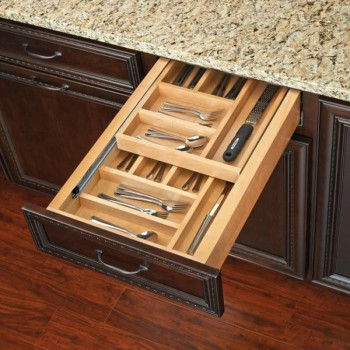 Rev-A-Shelf 4WTCD Series 20-1/2"W Maple Cutlery Drawer, Door Mount - 4WTCD-24H-1 | 4WTCD24H1