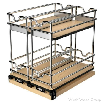 Rev-A-Shelf 5WU Polished Chrome 2-Shelf Upper Cabinetry Accessories 9" W x 10-1/2" H, 5WU2-9W2-1 | 5WU29W21
