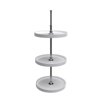 Rev-A-Shelf 6073 18" D White Polymer Full Circle Lazy Susan Independently Rotating, 3 Tray Set with Hardware, 6073-18-11-536 | 60731811536