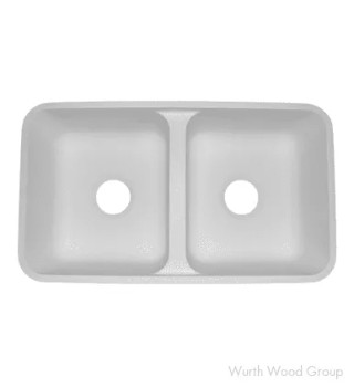 Wilsonart Double Equal Kitchen Sink No Overflow | Calm White | AD1630CMW