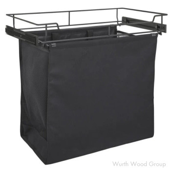 24" Wide Pull-Out Hamper with Canvas Bag, Powder-Coated Finish | CSOHSL241