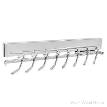 Sidelines Deluxe Chrome 2-5/16"W x 13-25/32"D Pullout Tie Rack, Steel - CTRSL-14-CR-1, 14" | CTRSL14CR1