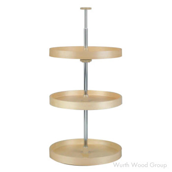 Rev-A-Shelf LD-4BW-063 20" D Banded Maple Full Circle Lazy Susan Independently Rotating, 3 Tray Set with Hardware, LD-4BW-063-2036-1 | LD4BW06320361