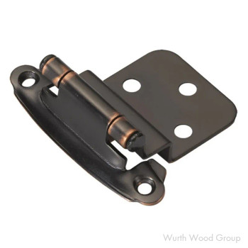 Hickory Hardware Self-Close 3/8" Inset Face Mount Hinge, Screw-on Oil Rubbed Bronze Highlighted - P243-OBH | P243-OBH