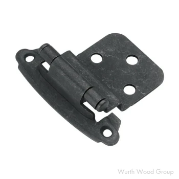 Hickory Hardware Self-Close 3/8" Inset Face Mount Hinge, Screw-on Black Iron - P243-BI | P243BI