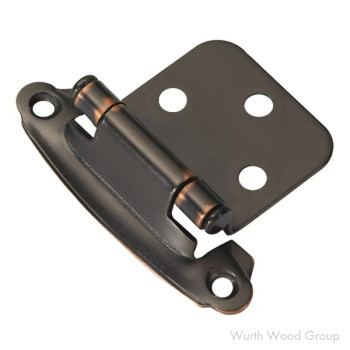 Hickory Hardware Self-Close Variable overlay Face Mount Hinge, Screw-on Oil Rubbed Bronze Highlighted - P244-OBH | P244-OBH