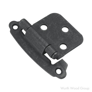Hickory Hardware Self-Close Variable overlay Face Mount Hinge, Screw-on Black Iron - P244-BI | P244BI
