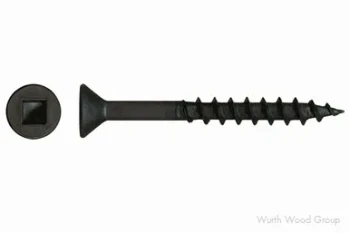 Flat Head #2 Robertson Square Drive Standard Point - Black - #8x1-1/4" | WW30625