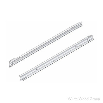 Pro Value Series 14" 3/4 Extension Self-Close Epoxy Coated Euro Slides PRO 50 Series, Unhanded Side Mount White  - 4000-14-1WT | 4000141WT