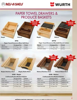 Rev-A-Shelf 4SSB Maple Produce Basket Pull-Out | 14-11/16", 4SSB-15-MP | 4SSB15MP