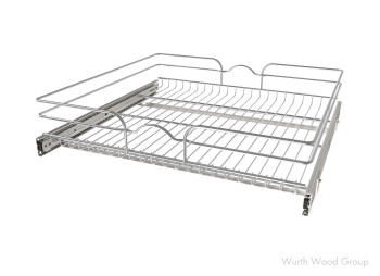 23-1/2 1-Tier Wire Pull-Out Basket with 22 Slides, Chrome, 24"X22" | 5WB12422CR1