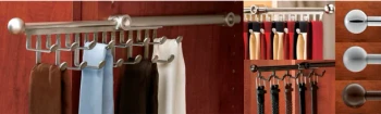 Rev-A-Shelf CTR/CBSR Series Designer Scarf, Belt and Tie Organizers | chrome, 13 7/8" to 21 7/8", Tie/Scarf | CTR14CR