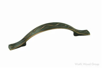 Berenson Art Nouveau Pulls, Width: 11/16", Vintage Nickel, Center: 96mm, Length: 5 15/16", Height: 1 5/16" | H40121VTN